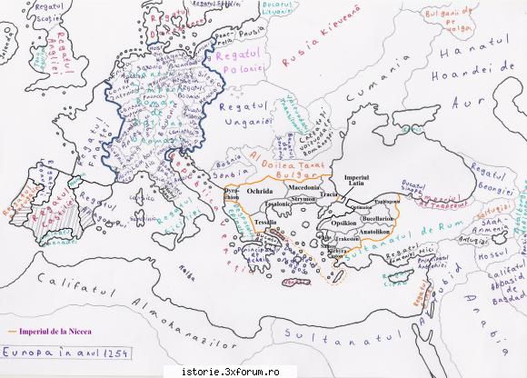 harti imperiului niceea -1250 maxima extindere imperiului niceea mortea lui ioan iii vatatzes -1254.